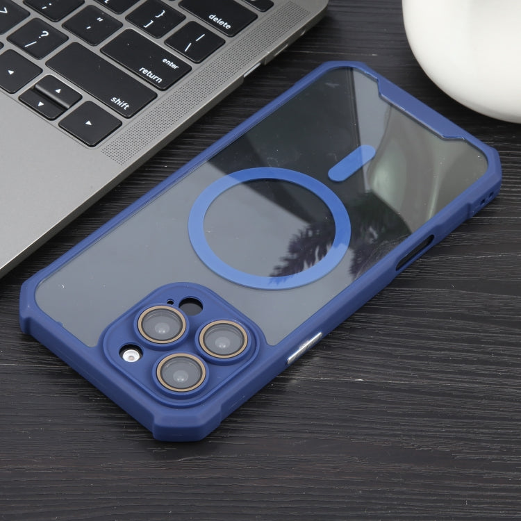 For iPhone 16 Pro Max Colorful Two-Color Lens Film MagSafe Magnetic Horn Acrylic+TPU Case