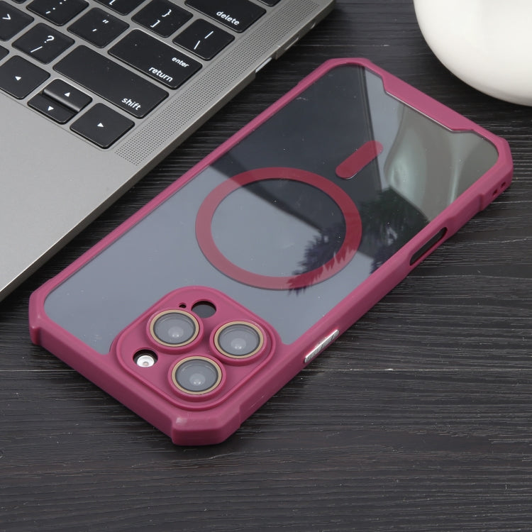 For iPhone 16 Pro Max Colorful Two-Color Lens Film MagSafe Magnetic Horn Acrylic+TPU Case