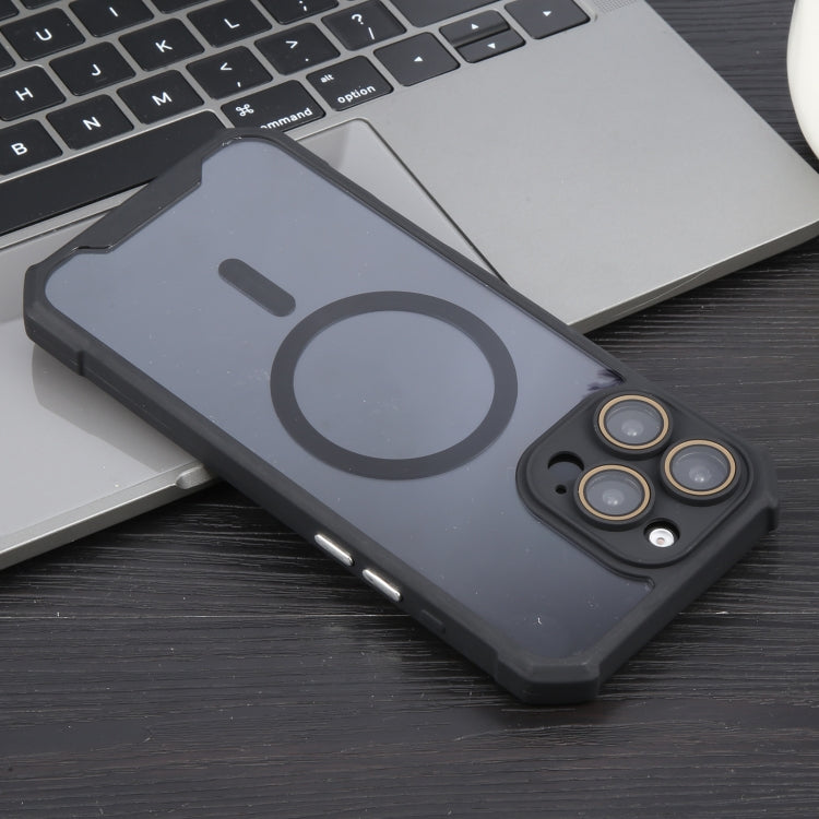 For iPhone 16 Pro Colorful Two-Color Lens Film MagSafe Magnetic Horn Acrylic+TPU Case