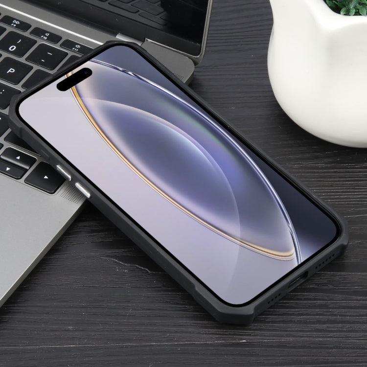 For iPhone 16 Pro Colorful Two-Color Lens Film MagSafe Magnetic Horn Acrylic+TPU Case