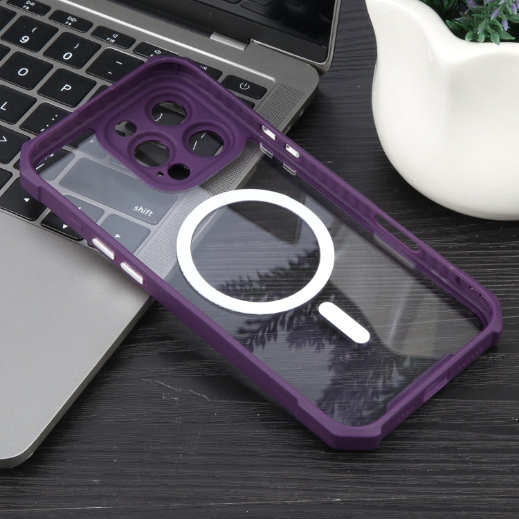 For iPhone 16 Pro Colorful Two-Color Lens Film MagSafe Magnetic Horn Acrylic+TPU Case