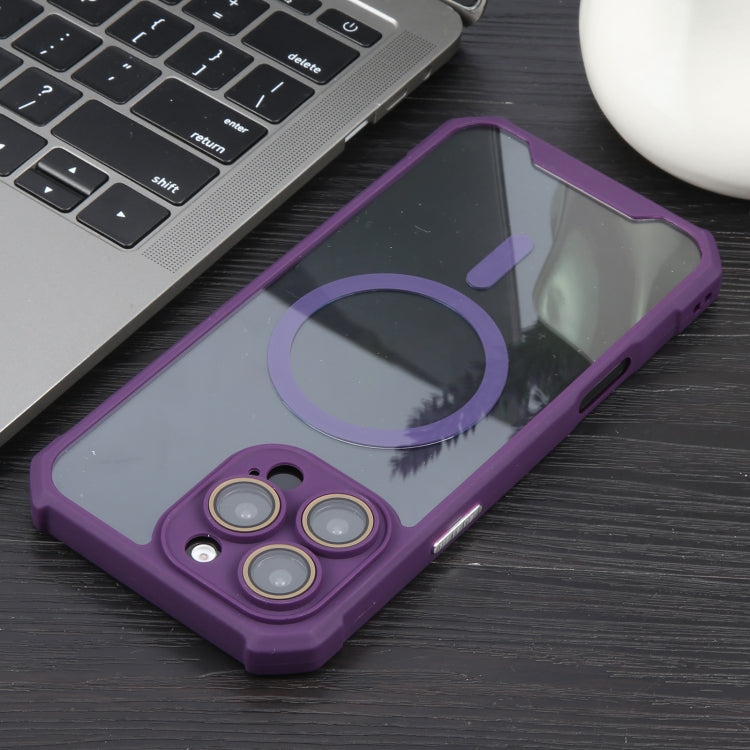For iPhone 16 Pro Colorful Two-Color Lens Film MagSafe Magnetic Horn Acrylic+TPU Case