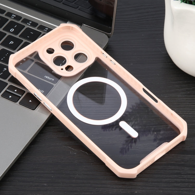 For iPhone 16 Pro Colorful Two-Color Lens Film MagSafe Magnetic Horn Acrylic+TPU Case