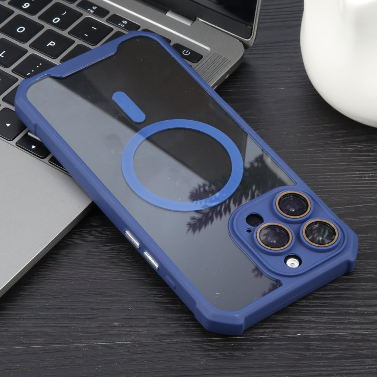 For iPhone 16 Pro Colorful Two-Color Lens Film MagSafe Magnetic Horn Acrylic+TPU Case