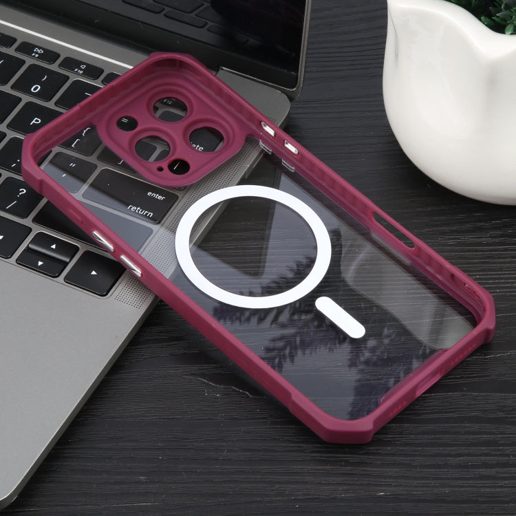For iPhone 16 Pro Colorful Two-Color Lens Film MagSafe Magnetic Horn Acrylic+TPU Case