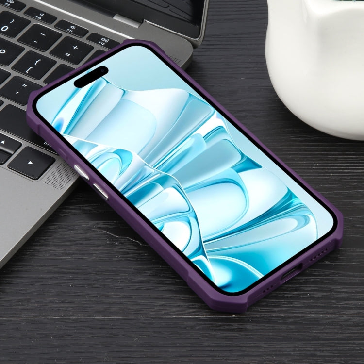 For iPhone 16 Plus Colorful Two-Color Lens Film MagSafe Magnetic Horn Acrylic+TPU Case
