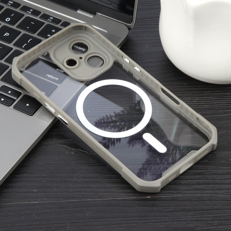 For iPhone 16 Plus Colorful Two-Color Lens Film MagSafe Magnetic Horn Acrylic+TPU Case
