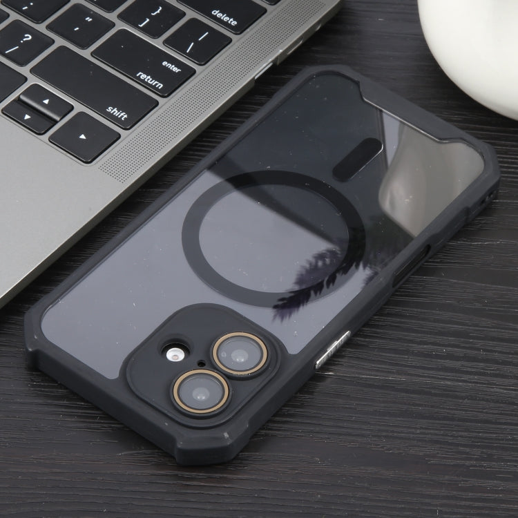 For iPhone 16 Colorful Two-Color Lens Film MagSafe Magnetic Horn Acrylic+TPU Case
