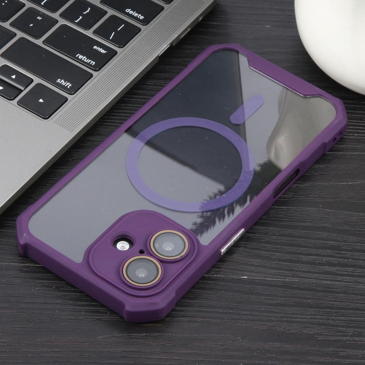 For iPhone 16 Colorful Two-Color Lens Film MagSafe Magnetic Horn Acrylic+TPU Case