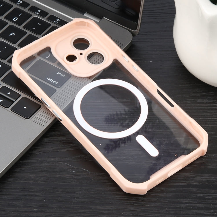 For iPhone 16 Colorful Two-Color Lens Film MagSafe Magnetic Horn Acrylic+TPU Case
