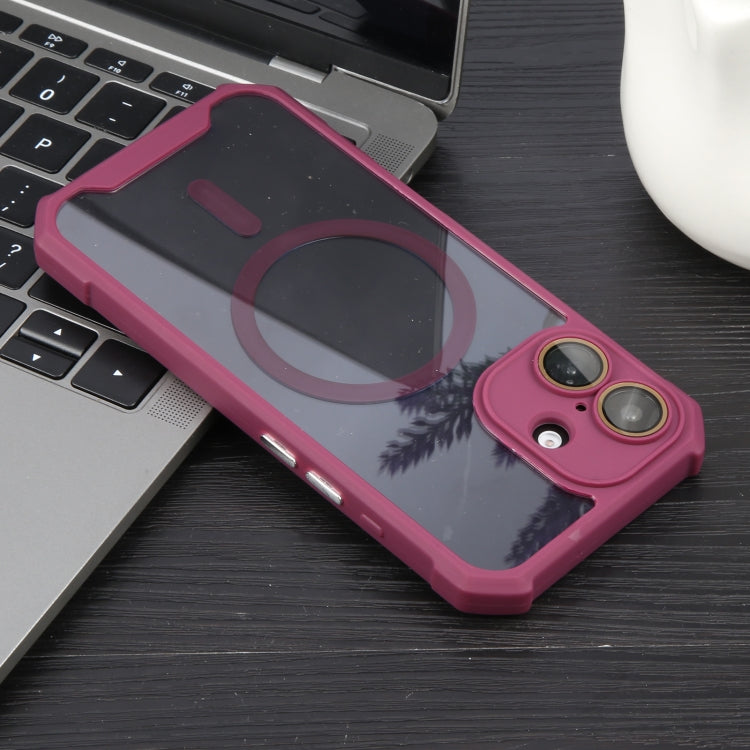 For iPhone 16 Colorful Two-Color Lens Film MagSafe Magnetic Horn Acrylic+TPU Case