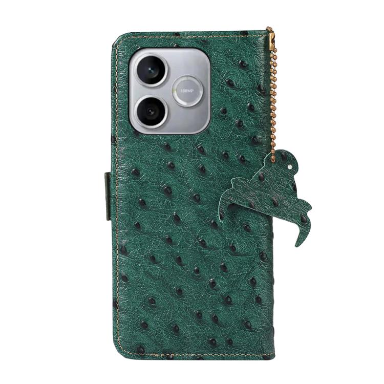 For Honor 600 Lite Global Ostrich Pattern Genuine Leather RFID Phone Case