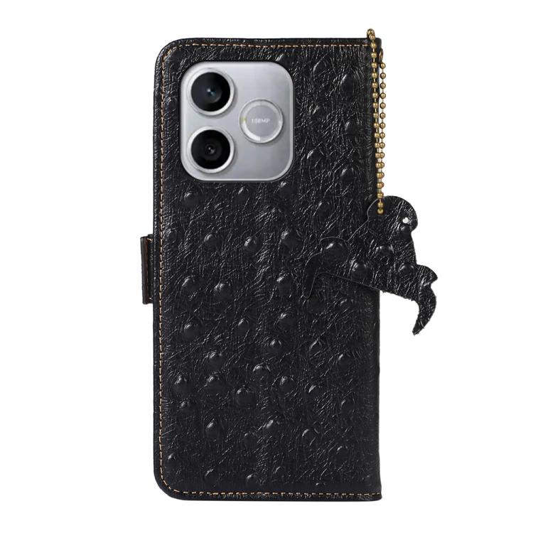 For Honor 600 Lite Global Ostrich Pattern Genuine Leather RFID Phone Case