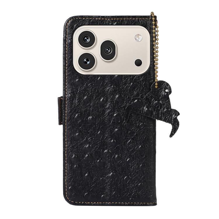 For Honor 600 / 600 Pro Global Ostrich Pattern Genuine Leather RFID Phone Case