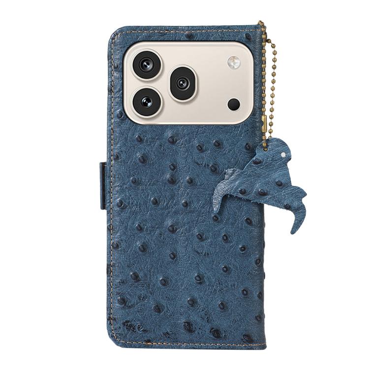 For Honor 600 / 600 Pro Global Ostrich Pattern Genuine Leather RFID Phone Case