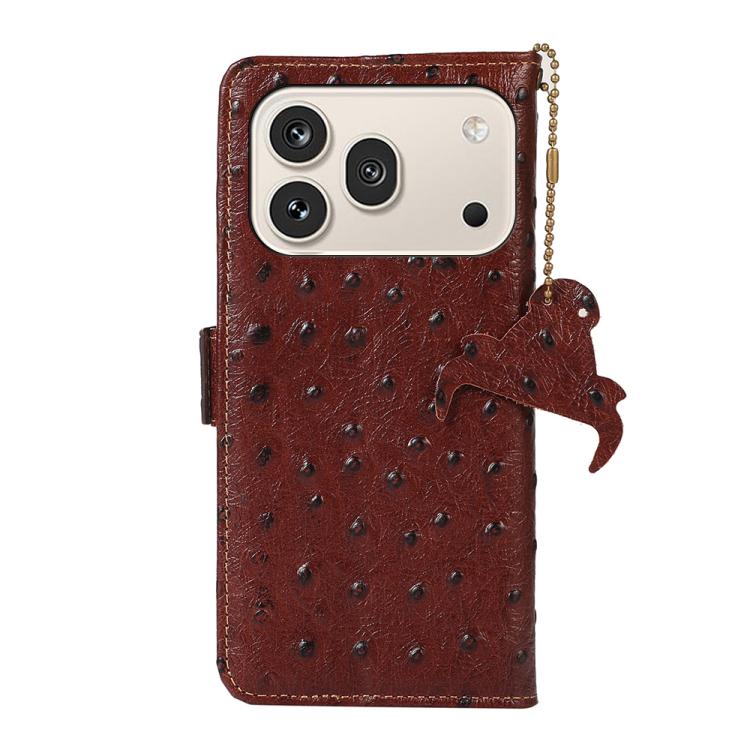 For Honor 600 / 600 Pro Global Ostrich Pattern Genuine Leather RFID Phone Case
