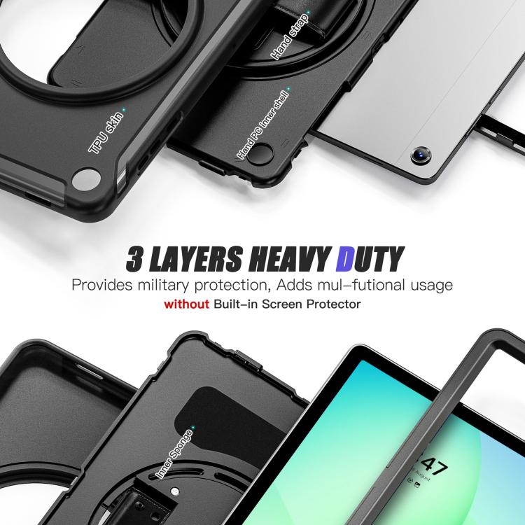 For Samsung Galaxy Tab A11+ Spider Wheel Silicone Hybrid PC Tablet Case