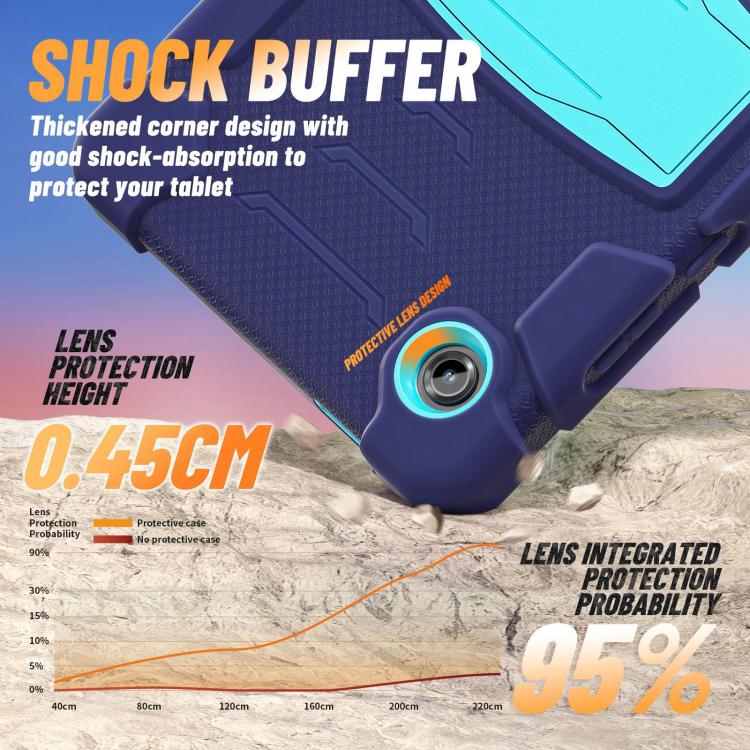 For Samsung Galaxy Tab A11 PC Hybrid Silicone Tablet Case with Holder