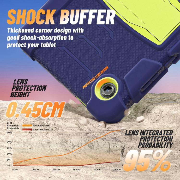For Samsung Galaxy Tab A11 PC Hybrid Silicone Tablet Case with Holder