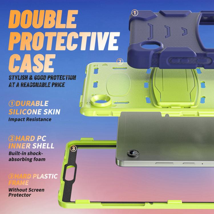 For Samsung Galaxy Tab A11 PC Hybrid Silicone Tablet Case with Holder