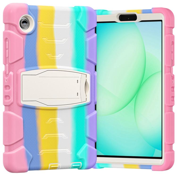 For Samsung Galaxy Tab A11 PC Hybrid Silicone Tablet Case with Holder