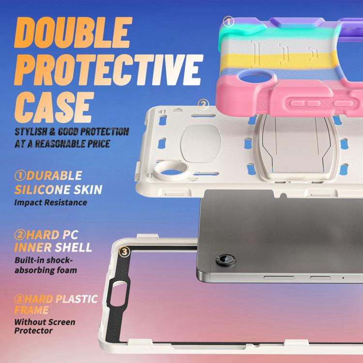 For Samsung Galaxy Tab A11 PC Hybrid Silicone Tablet Case with Holder