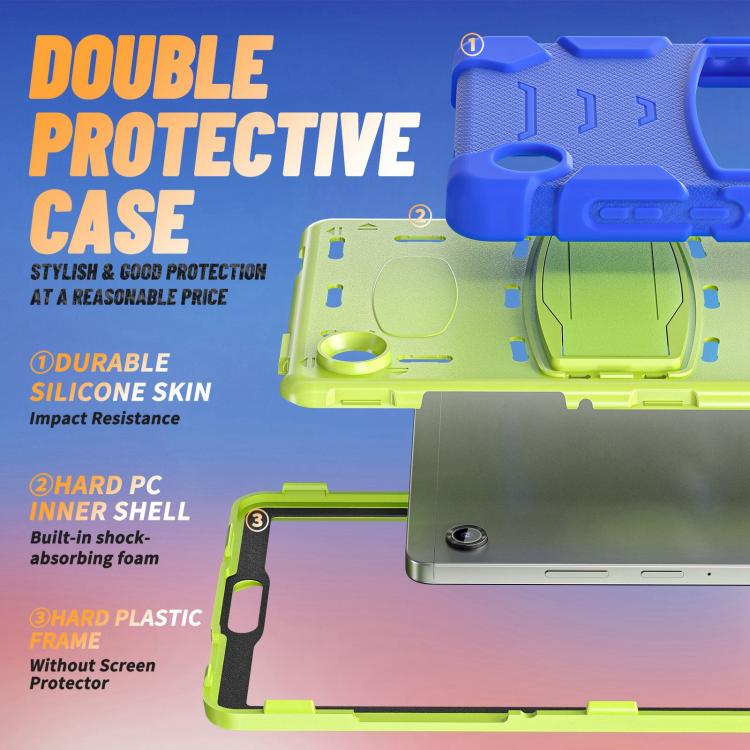 For Samsung Galaxy Tab A11 PC Hybrid Silicone Tablet Case with Holder