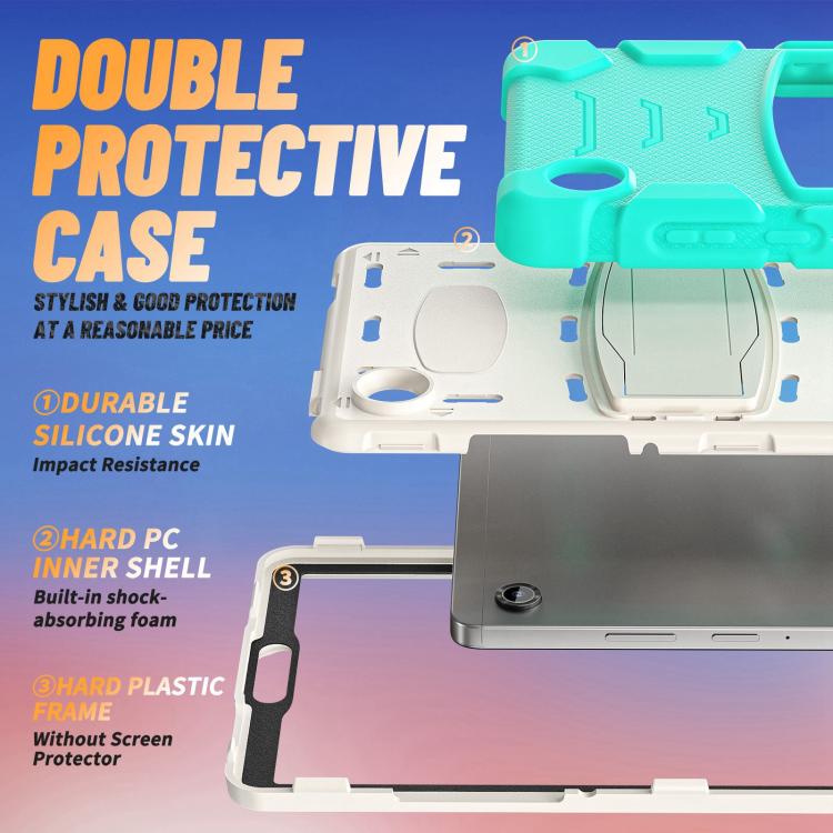 For Samsung Galaxy Tab A11 PC Hybrid Silicone Tablet Case with Holder