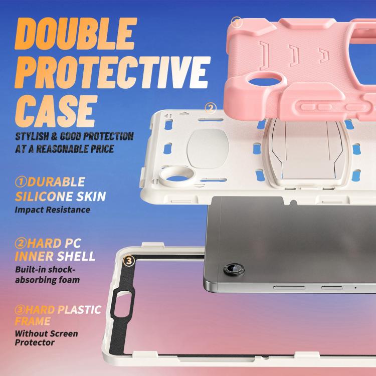 For Samsung Galaxy Tab A11 PC Hybrid Silicone Tablet Case with Holder