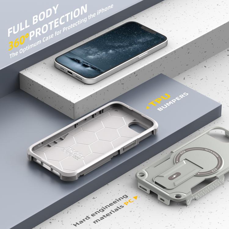 For iPhone 17e / 16e Armor Magsafe Holder PC Hybrid TPU Phone Case