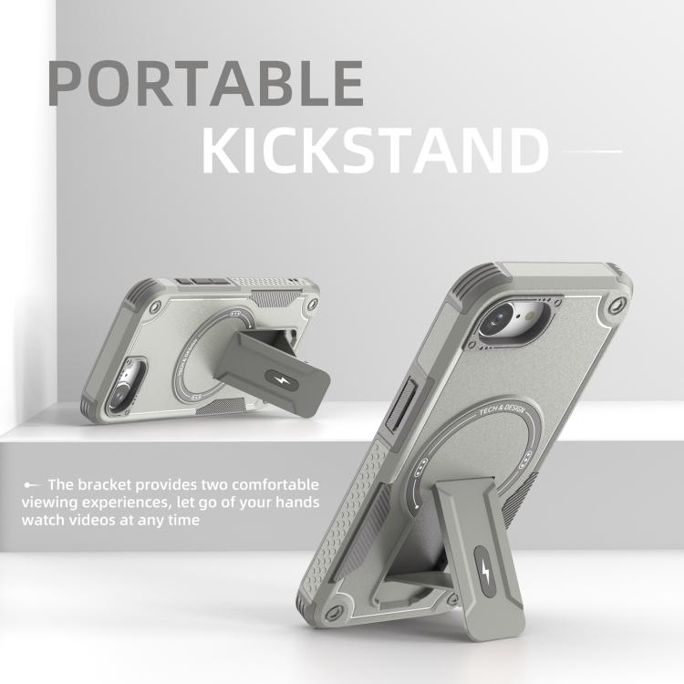 For iPhone 17e / 16e Armor Magsafe Holder PC Hybrid TPU Phone Case