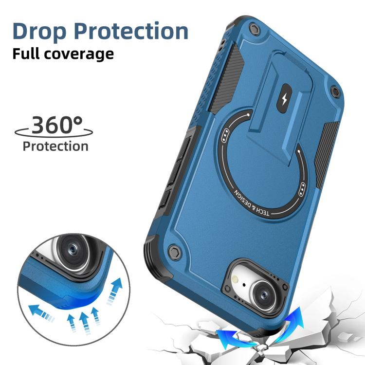 For iPhone 17e / 16e Armor Magsafe Holder PC Hybrid TPU Phone Case
