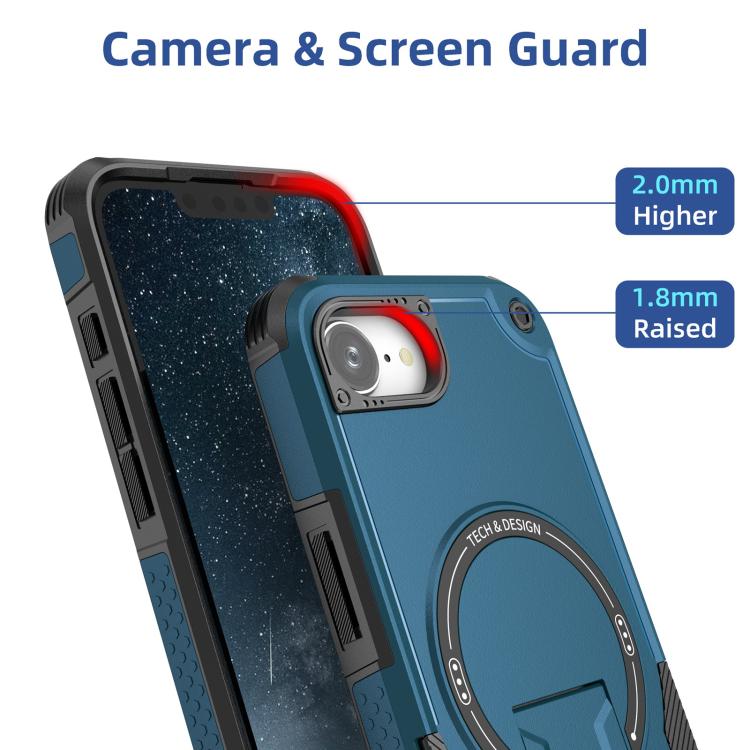For iPhone 17e / 16e Armor Magsafe Holder PC Hybrid TPU Phone Case