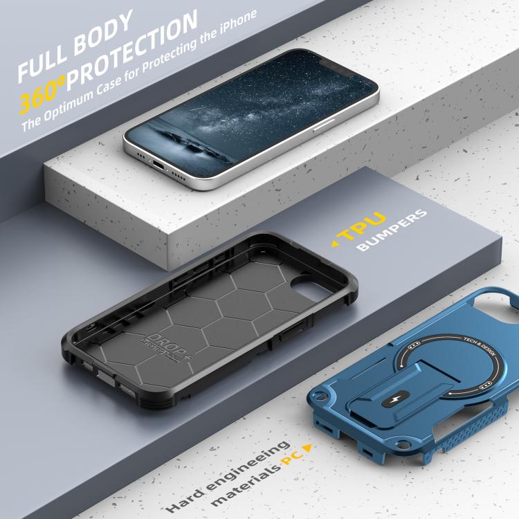 For iPhone 17e / 16e Armor Magsafe Holder PC Hybrid TPU Phone Case