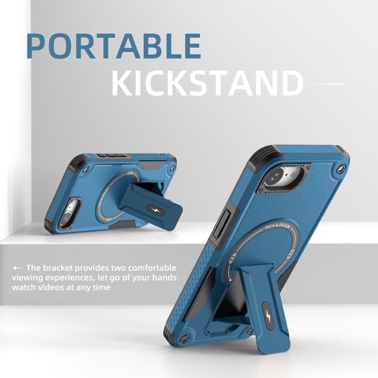 For iPhone 17e / 16e Armor Magsafe Holder PC Hybrid TPU Phone Case