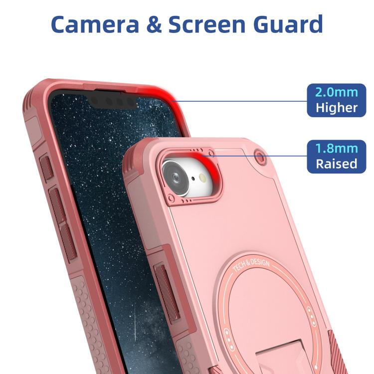 For iPhone 17e / 16e Armor Magsafe Holder PC Hybrid TPU Phone Case