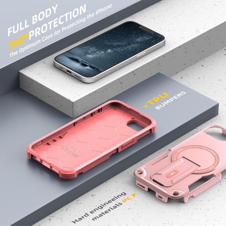 For iPhone 17e / 16e Armor Magsafe Holder PC Hybrid TPU Phone Case