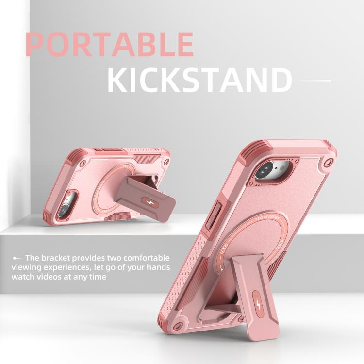 For iPhone 17e / 16e Armor Magsafe Holder PC Hybrid TPU Phone Case