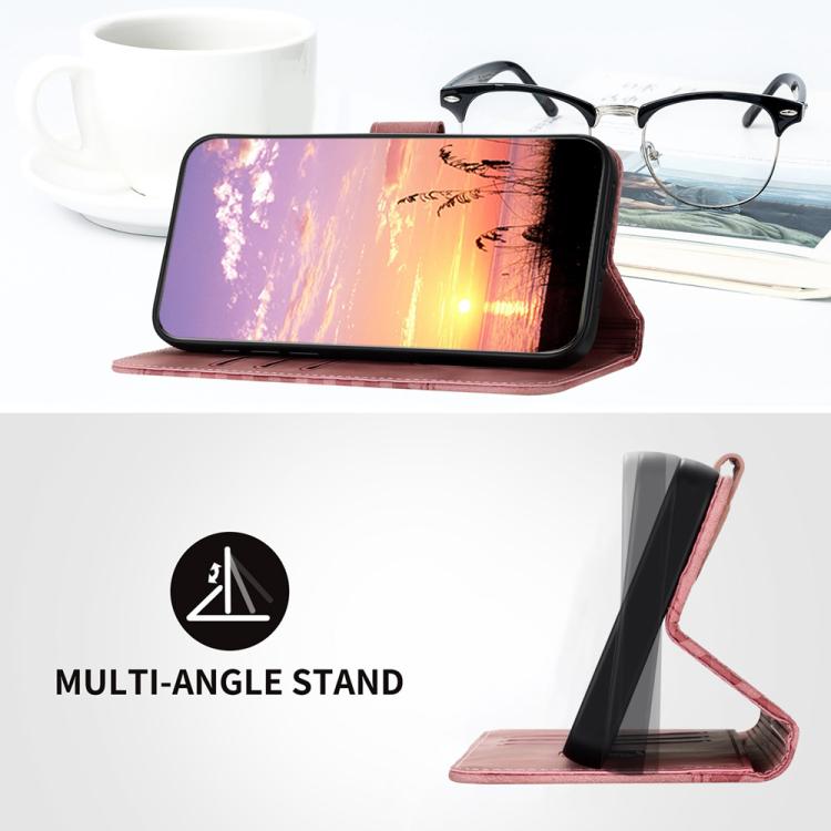 For Sharp Aquos wish5 Elephant Head Embossed Phone Leather Case with Lanyard