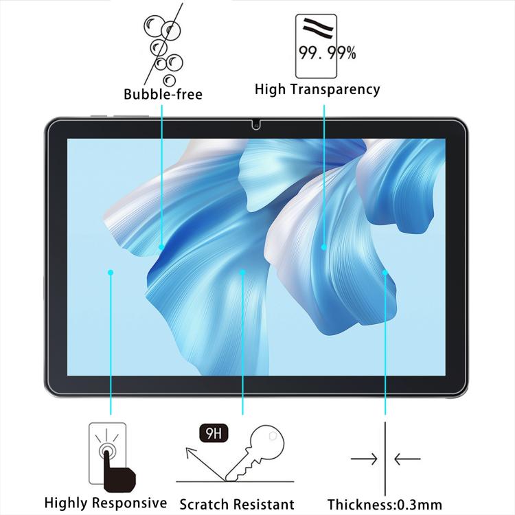For Oscal Pad 60 Kids 10.1 2pcs 9H 0.3mm Explosion-proof Tempered Glass Film