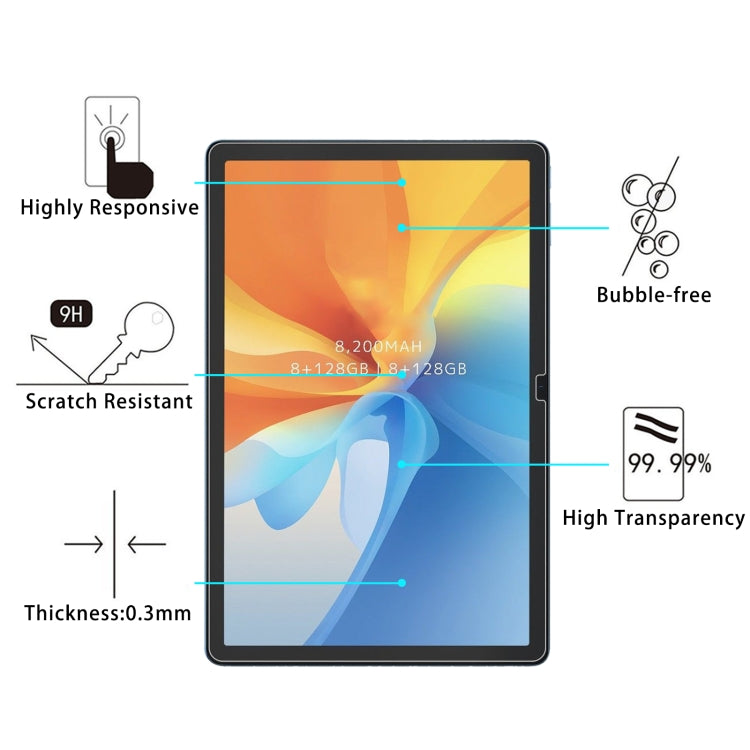 For Oscal Pad 16 10.5 25pcs 9H 0.3mm Explosion-proof Tempered Glass Film