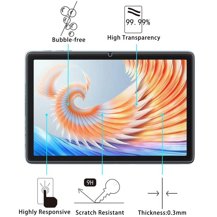 For Oscal Pad 9 10.1 inch 25pcs 9H 0.3mm Explosion-proof Tempered Glass Film