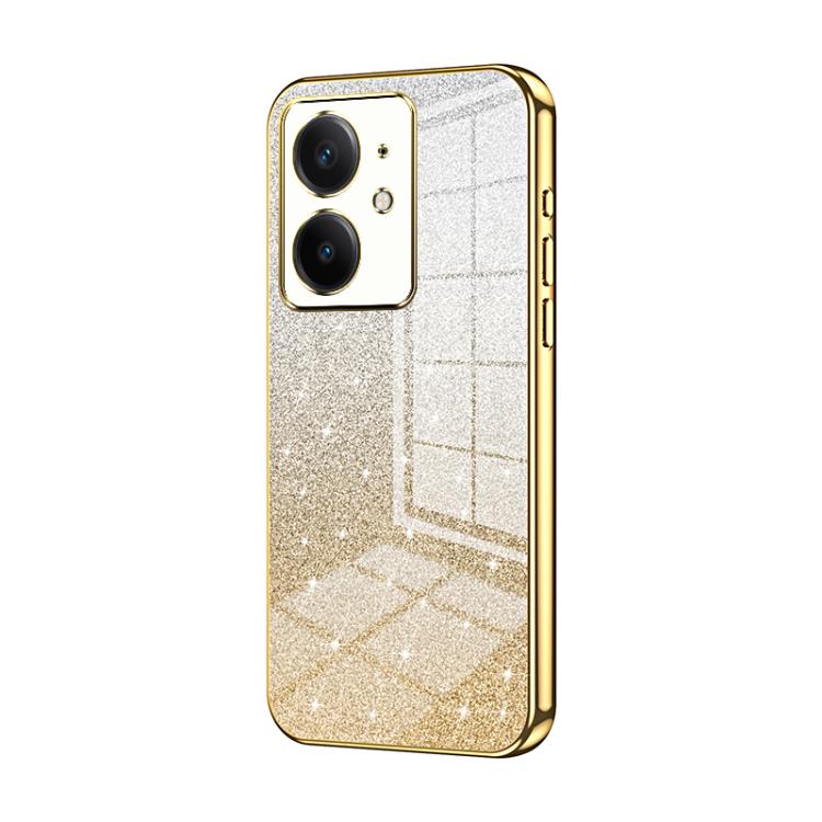 For Realme Neo7 SE Gradient Glitter Powder Electroplated Phone Case