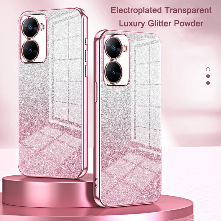 For Realme 13 Pro+ Gradient Glitter Powder Electroplated Phone Case