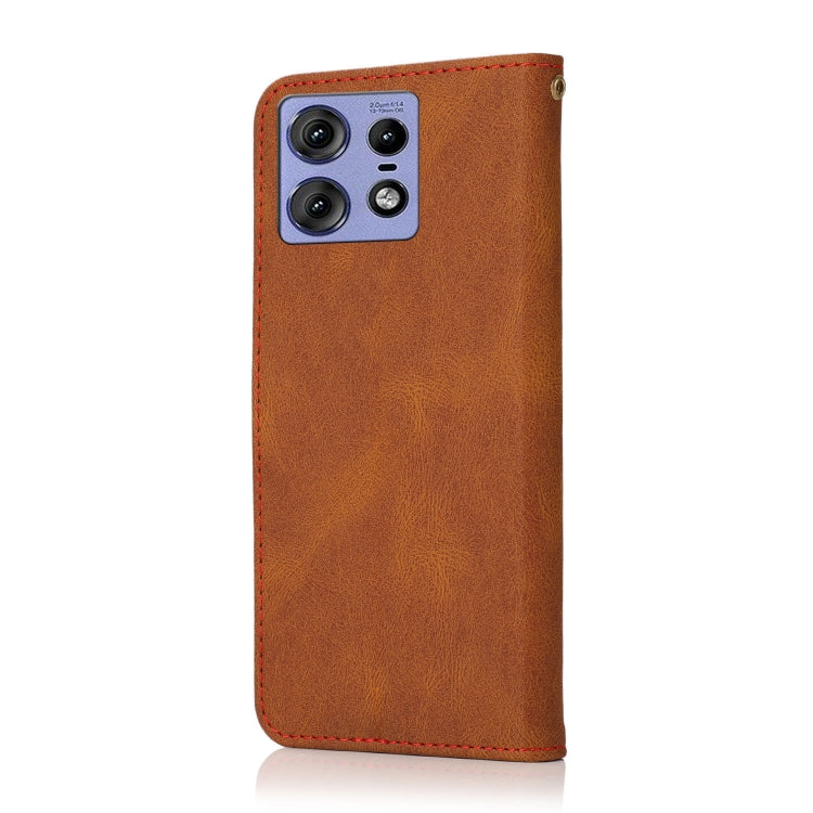 For Motorola Edge 50 Pro Dual-color Stitching Leather Phone Case