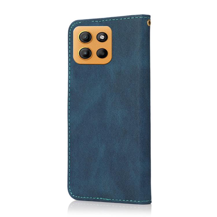For Motorola Moto G15 Dual-color Stitching Leather Phone Case