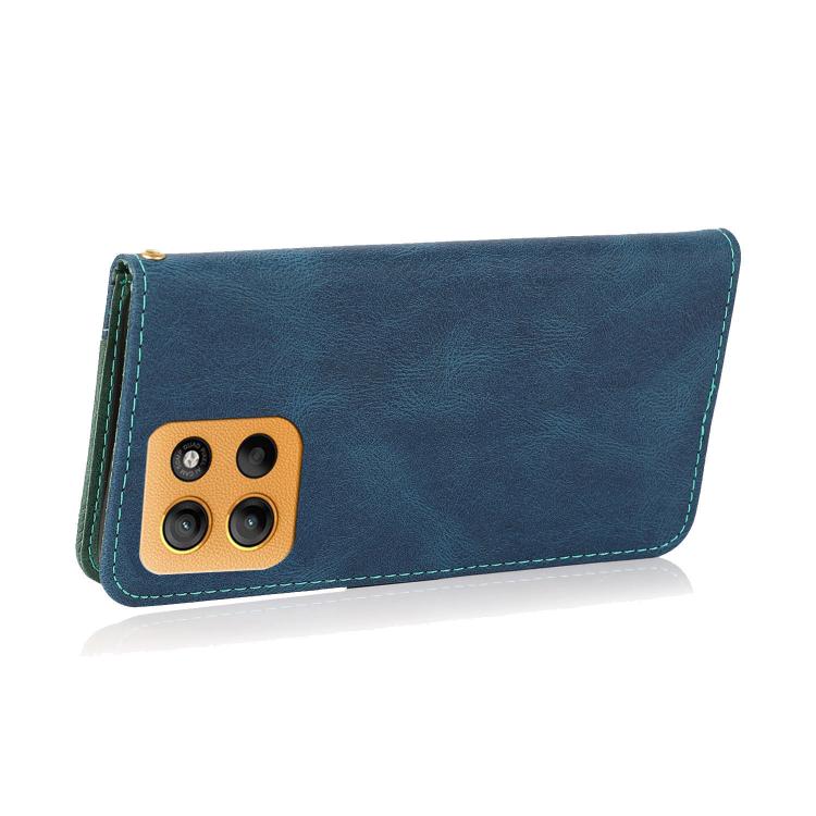 For Motorola Moto G15 Dual-color Stitching Leather Phone Case