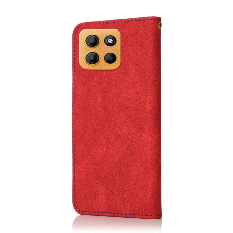 For Motorola Moto G15 Dual-color Stitching Leather Phone Case
