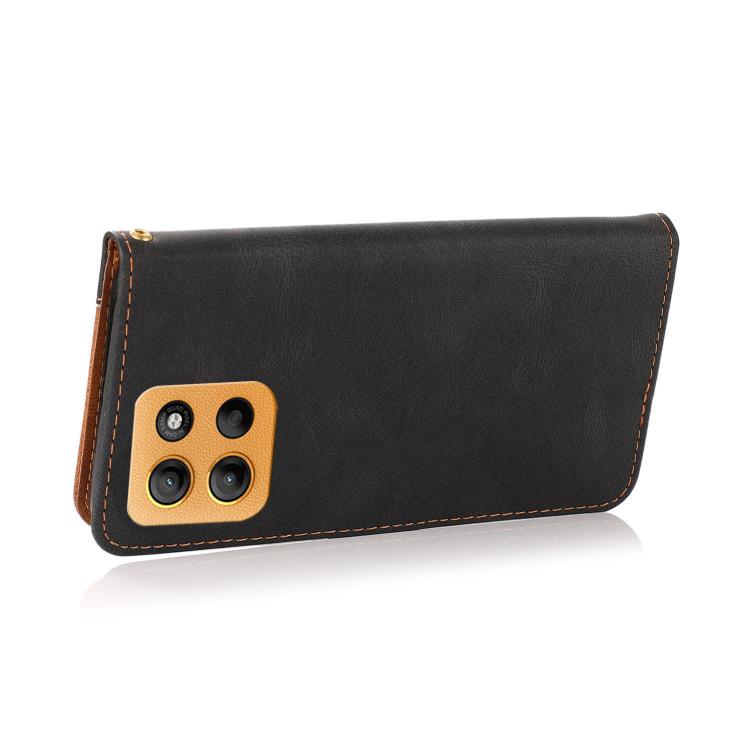 For Motorola Moto G15 Dual-color Stitching Leather Phone Case
