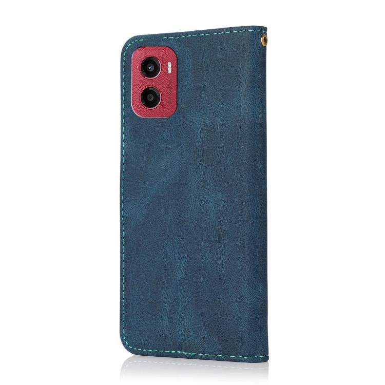 For Motorola Moto G05 Dual-color Stitching Leather Phone Case